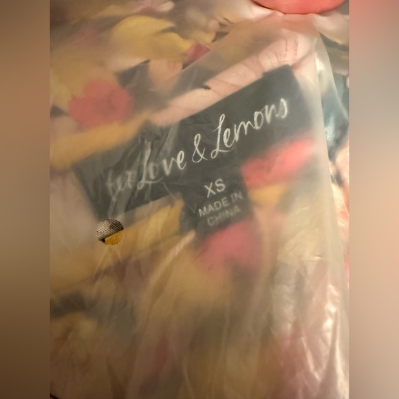 NWT For Love & Lemons Sylvia Yellow Floral Mini Dress XS - Picture 4 of 7